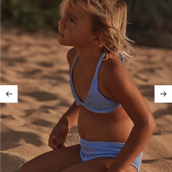 Monday Swimwear MINI Palma Top and Seychelles Bottom Bikini Set in Pool Crinkle - Picture 2 of 9